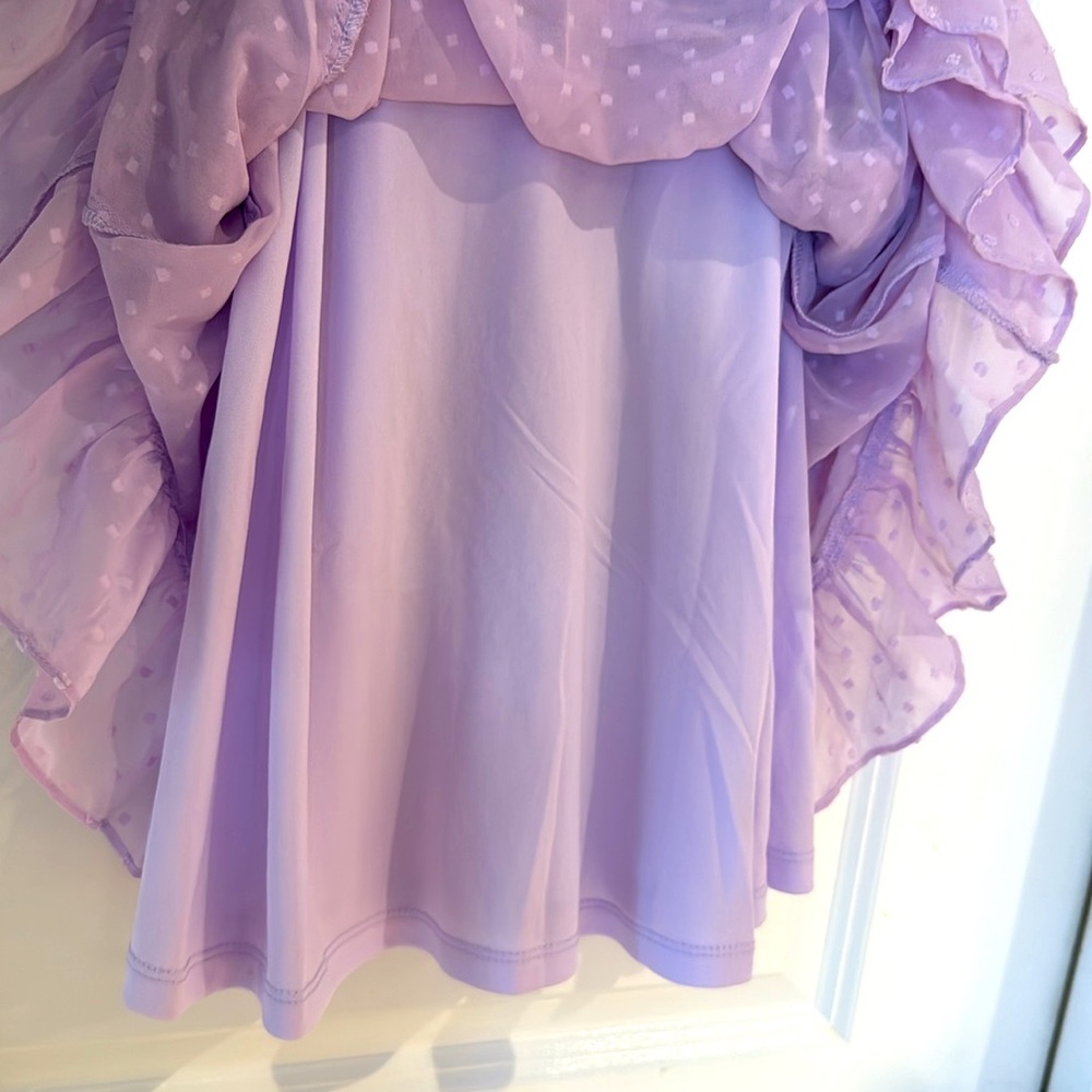 Rare Editions Lavender Ruffle Dress - Picture 6 of 7